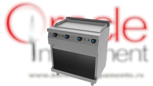 Fry top electric, cu suport deschis și suprafață netedă, 80x60 cm