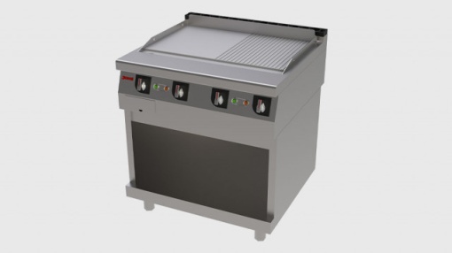 Fry top electric cu suprafață netedă/striată 80x75 cm și suport neutru - Img 2