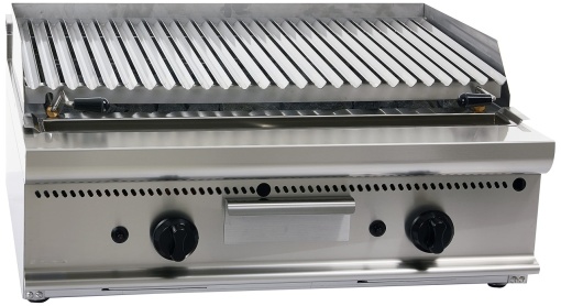 Grill cu rocă vulcanică pe gaz, 80x27 cm, Casta - Img 4