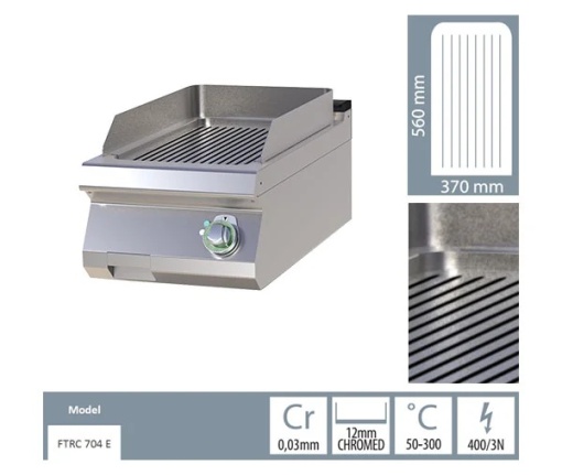 Grill electric CROMAT, cu placa striată, de banc - Img 3