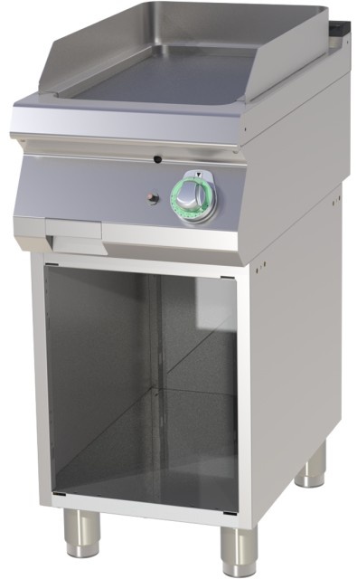 Grill simplu electric CROMAT cu placa neteda, pe suport deschis