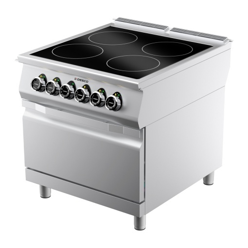 Mașină de gătit electrică cu plită vetroceramică, și cuptor electric GN1/1, Desco Italia - Img 4