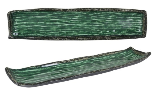 Platou verde dreptunghiular 49x11 cm, set de 6 bucăți, Isora Viejo Valle - Img 2