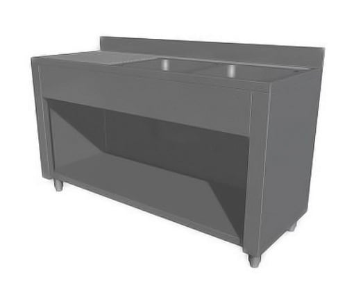 Spalator cu 2 cuve, picurator si suport tip dulap deschis