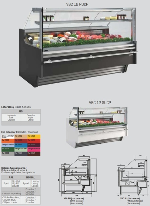 Vitrină frigorifică modulară de expunere, inox, 938x1290 mm, incorporabilă, Infrico - Img 7