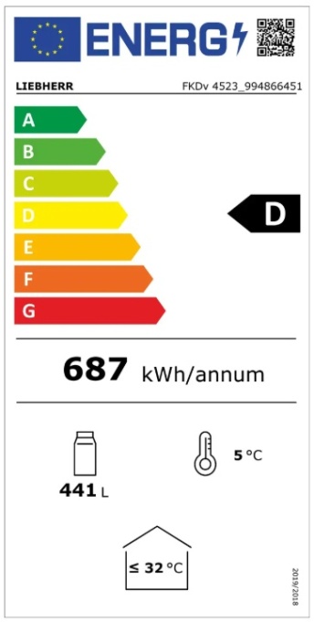 Vitrină frigorifică verticală, răcire dinamică, 422 litri, Neagră Premium, Liebherr - Img 6