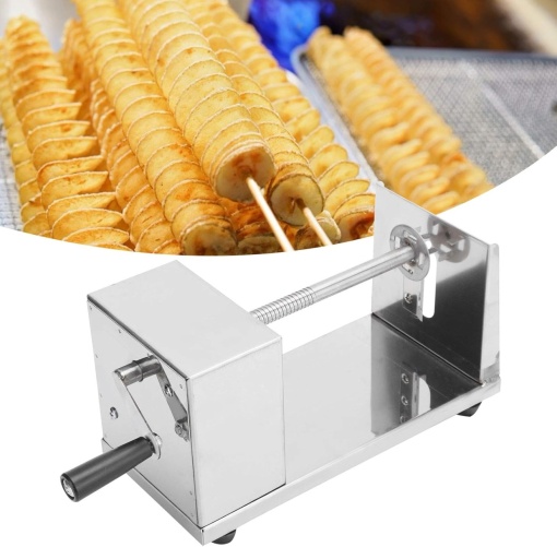 Aparat de tăiat cartofi spirală pe băț, din inox - Img 5