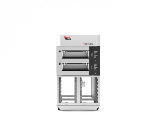 Cuptor electric pentru panificație cu 2 vetre (8 tăvi 60x40/vatră), hotă și suport - Img 2