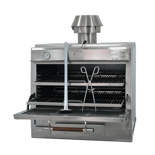 Cuptor pentru steak pe cărbuni, deschidere verticală, Pira 90 Silver SD - Img 2