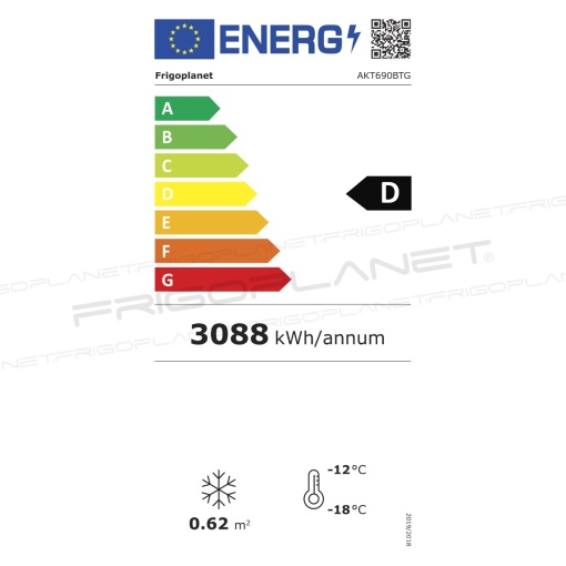 Dulap congelare din inox cu ușă sticlă, 650 litri, Amitek - Img 3