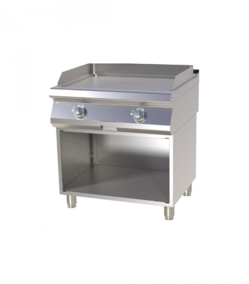 Grill dublu pe gaz cu placa neteda, pe suport deschis