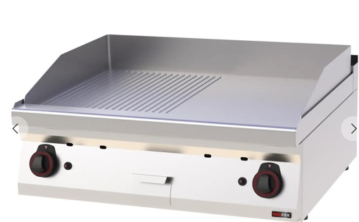 Grill dublu pe gaz cu placă netedă/ striată, de banc - Img 2