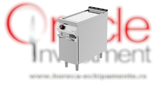 Grill simplu electric cu placă netedă cromată și dulap închis, Desco Italia
