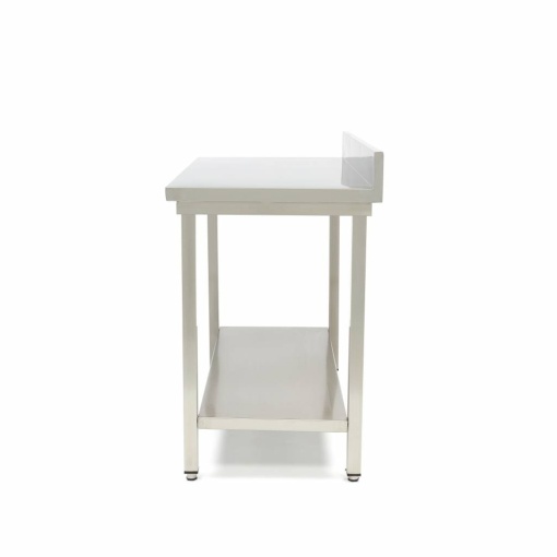 Masă de lucru inox cu poliță și rebord, 1000x700 mm - Img 3