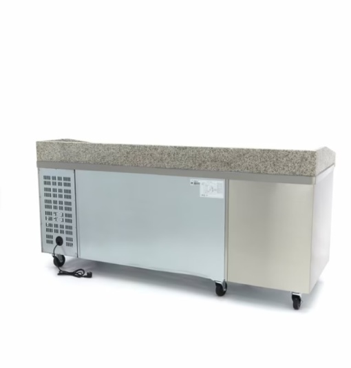 Masă frigorifică pentru pizza cu 2 uși și 7 sertare, inox 202 cm, Maxima - Img 5