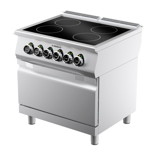 Mașină de gătit electrică cu plită cu 4 zone de coacere și cuptor electric Desco - Img 2