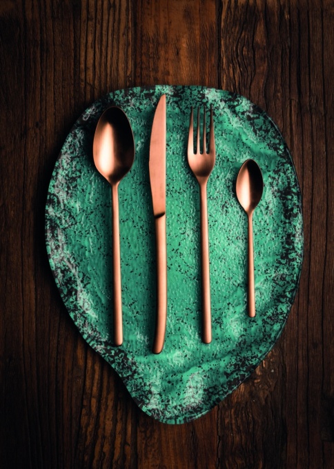 Set de 12 lingurițe arămiu mat, NATURE MATT COPPER - Img 3