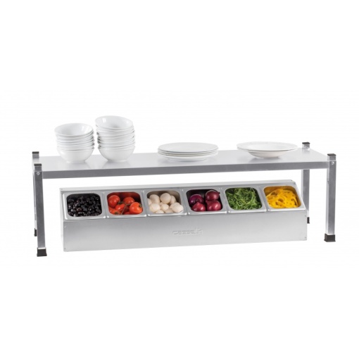 Suport neutru de banc din inox 6 cuve GN 1/6 ingrediente, Casselin - Img 4