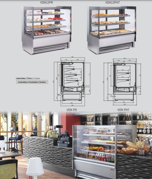 Vitrină frigorifică de expunere cofetărie/patiserie/magazin ONIX, 938x1300 mm Infrico - Img 8