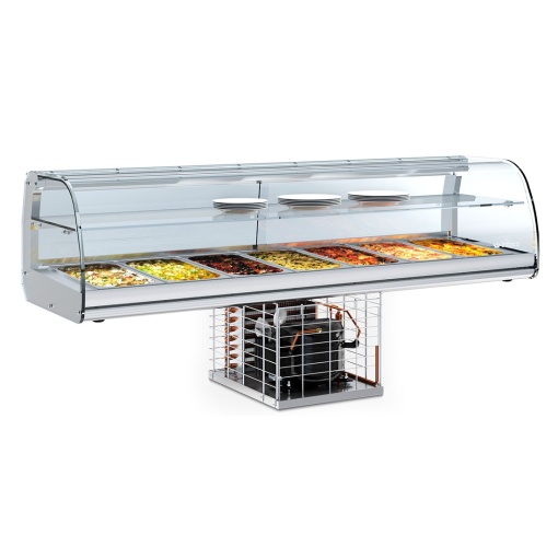 Vitrină frigorifică de expunere tăvi și farfurii, incastrabilă, 1338x330 mm, Infrico - Img 4