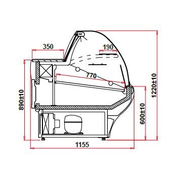 Vitrină frigorifică pentru carne sau lactate BASIA NEO, 258 cm - Img 4