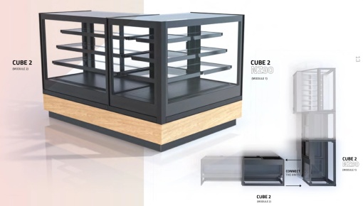 Vitrină frigorifică pentru înghețată CUBE 2 DEEP ICE, 14 cuve 165x360 mm - Img 2
