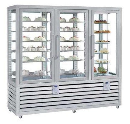Vitrina frigorifica verticala combinata de prezentare patiserie - gelaterie cu 3 usi, 1388 L
