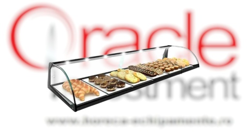 Vitrină neutră curbată iluminată LED, 840x380x170 mm, Sayl