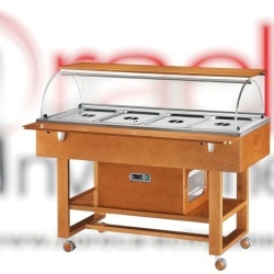 Bufet suedez rece Hotel, din lemn +2/+10°C, 4xGN1/1, Forcar
