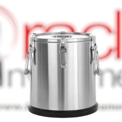 Container pentru transport termoizolant alimente, 25 Litri, inox, capac dublu securizat, Hendi