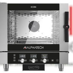 Cuptor profesional Alphatech Icon gaz, 5 tăvi GN 1/1 sau 5 tăvi 600x400 mm, umidificare automată directă