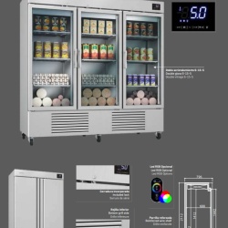 Dulap mixt de congelare și refrigerare de inox, 610+610 litri, Infrico - Img 6