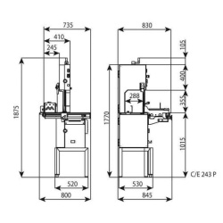 Fierăstrău pentru oase, 2430 mm cu masă culisantă Minerva - Img 3