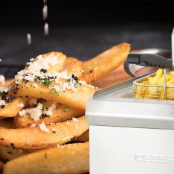 Friteuză electrică 2x 10 litri cu robinet pentru scurgerea uleiului, profesională - Img 4