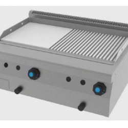 Fry top electric de banc,cu suprafata neteda/striata, 800x600 mm