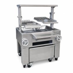 Grătar profesional Barbeque pentru Steak pe cărbuni, PIRA BBQ Combi Silver 110 - Img 7