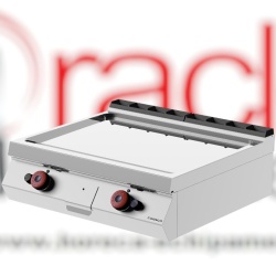 Grill dublu pe gaz cu placă netedă cromată, de banc Desco