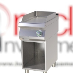 Grill simplu electric CROMAT cu placă netedă, pe suport deschis