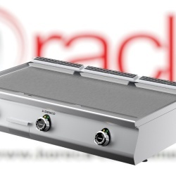 Grill triplu electric de banc cu placă netedă cromată, Desco Italia