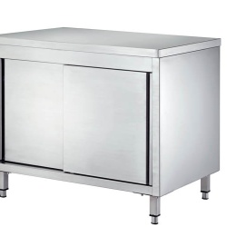 Masă dulap din inox cu uși glisante, 200x70x85 cm, Forcar - Img 2