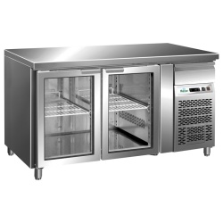 Masă frigorifică cu 2 uși de sticlă, 1360x700 mm, Forcar - Img 2