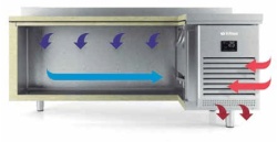 Masă frigorifică cu 4 uși de sticlă 2452x600x850 mm, 510 L, Infrico Spania - Img 3
