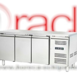 Masă frigorifică inox 417 Litri, cu 3 uși, Hurakan
