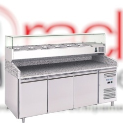 Masă frigorifică pentru pizza cu 3 uși, 2020x800 mm, Forcold