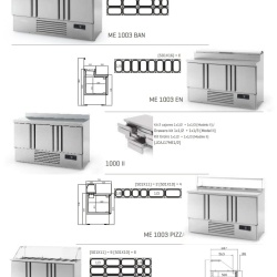 Masă frigorifică pentru pizza/salate 1460x700x865 mm, 355L, Infrico Spania - Img 6