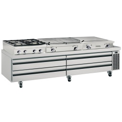 Masă rece, bază frigorifică pentru linia de gătit, 2464x666 mm Infrico - Img 5