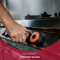 Mașină de gătit de banc, pe gaz cu 4 focuri, aragaz profesional Desco Italia - Img 6