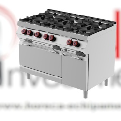 Masina de gatit pe gaz cu 6 focuri, cuptor static pe gaz si dulap neutru