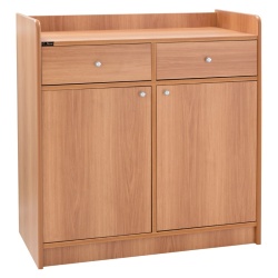 Mobilier de serviciu cu 2 sertare negru, 95x49x99 cm - Img 2
