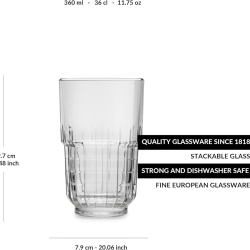 Set 12 pahare de sticlă, bar 345 ml, Tarq Hi-Ball - Img 2